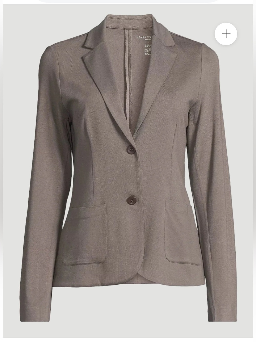 Majestic Filatures Soft Touch Knit Blazer Gray Stretch 2 Button Jacket 1 NWT S